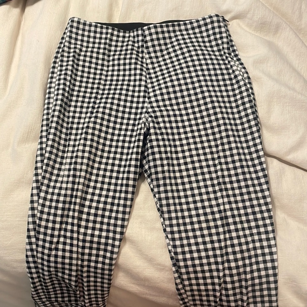 Old Navy gingham high-waisted elastic waste band pants